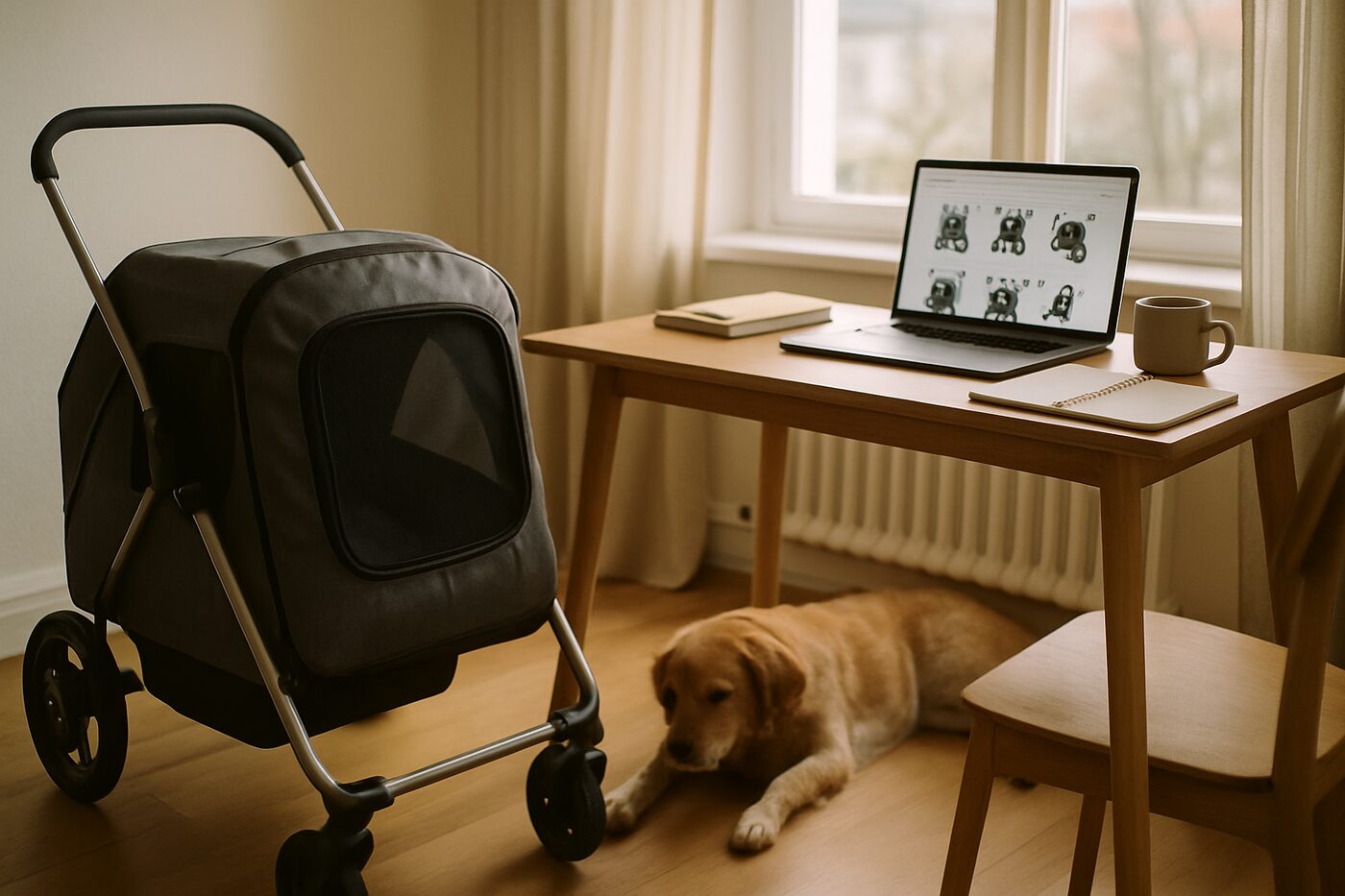 Redaktionellt skrivbord med speclistor, laptop och anteckningar inför en research-genomgång