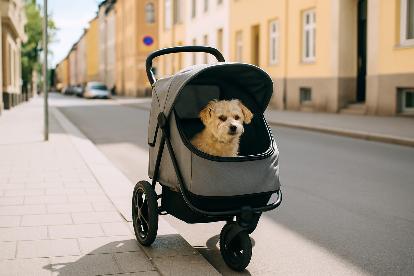 Flera hundvagnar i olika storlekar
