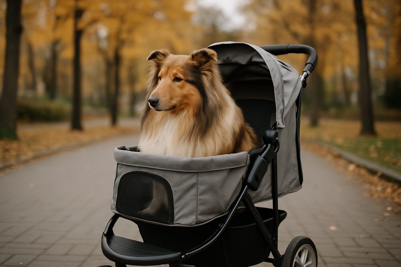 Stor hund i en rymlig vagn