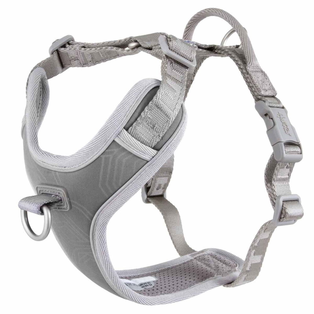 Hurtta Venture No-Pull Hundsele i grått med frontfäste och handtag