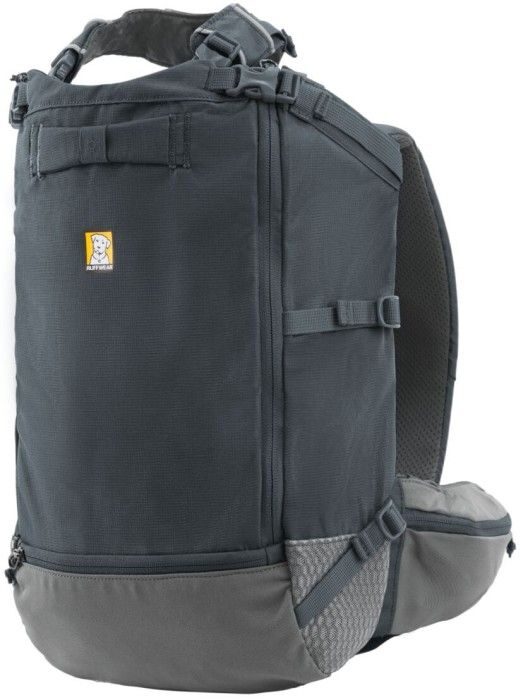 RuffWear Hitch Hiker, teknisk hundryggsäck i grått med integrerad sele