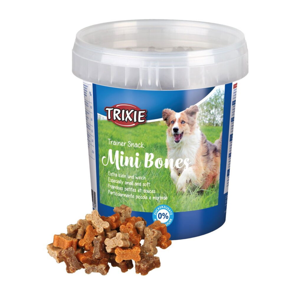 Trixie Mini Bones Trainer Snack 500 g i återförslutningsbar plasthink